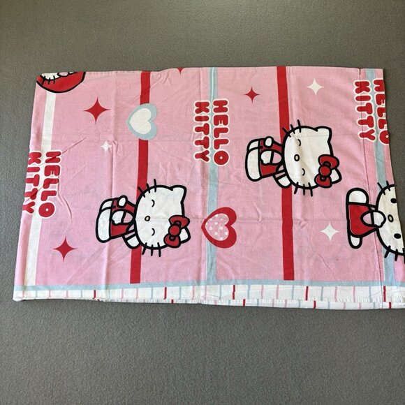 Vintage Hello Kitty Pillow case (1) Standard Hearts Stars Pink Y2k Sanrio Kawaii - Picture 1 of 9